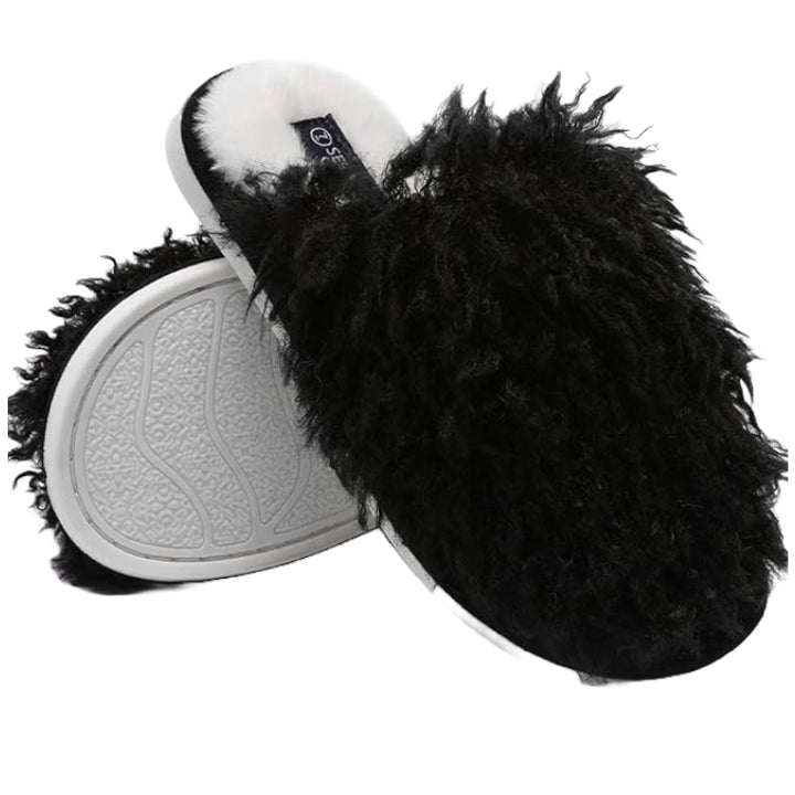 BLACK LADIES SLIPPERS SIZE 10 C/P 18