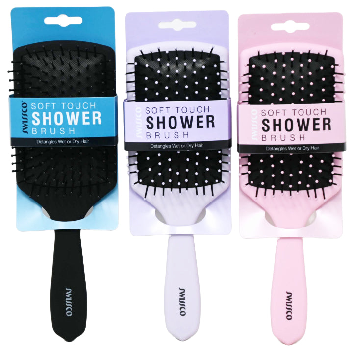 SOFT TOUCH PADDLE BRUSH 3-ASST COLORS C/P 36