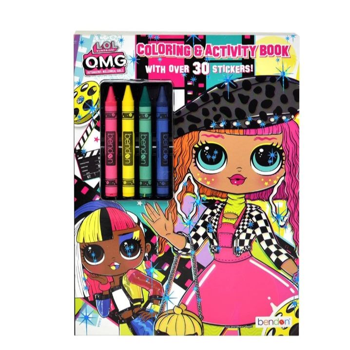 MGA ENTERTAINMENT LOL SURPRISE OMG C&A BOOK W/CRAYONS & STICKERS C/P 24