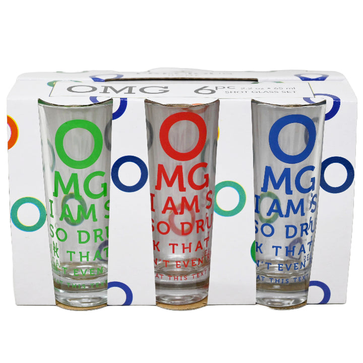 6pc 2.5oz OMG TALL SHOT GLASS SET C/P 12