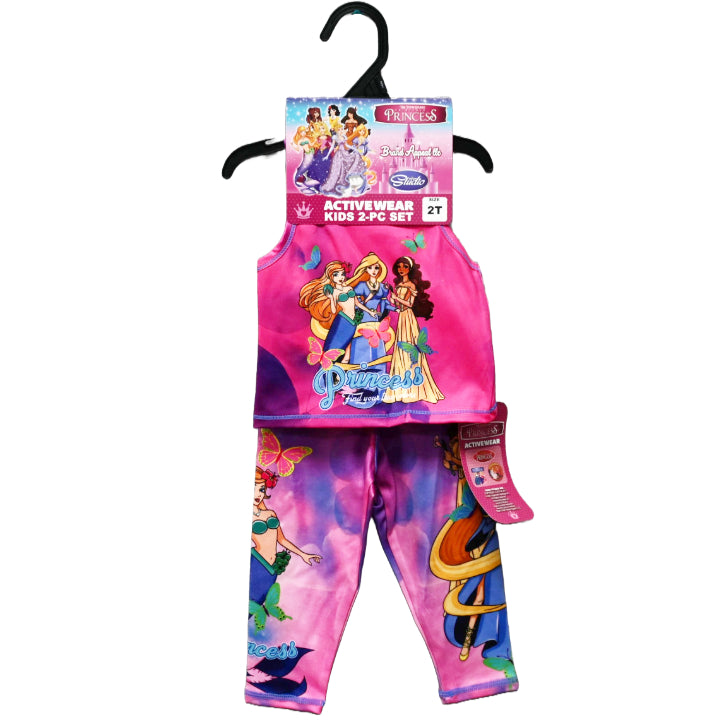 FAIRYTALE PRINCESS RACER TANK ACTIVEWEAR SET BUTTERFLY PRINCESS 3-ASST SIZE 2T-4T C/P 48