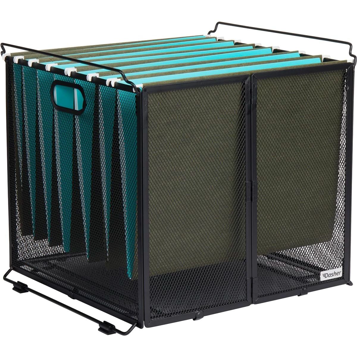 Black Hanging File Organizer Letter Size, Hanging File Folder Box, Black Metal C/P 8 Dasher