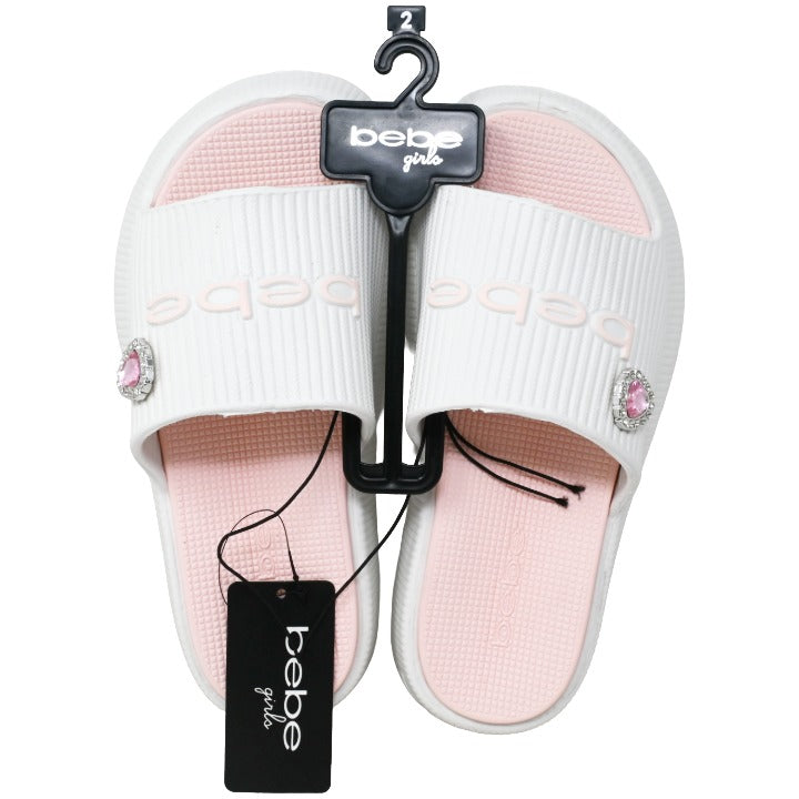 Girls White Platform Eva Slides C/P 16 BEBE