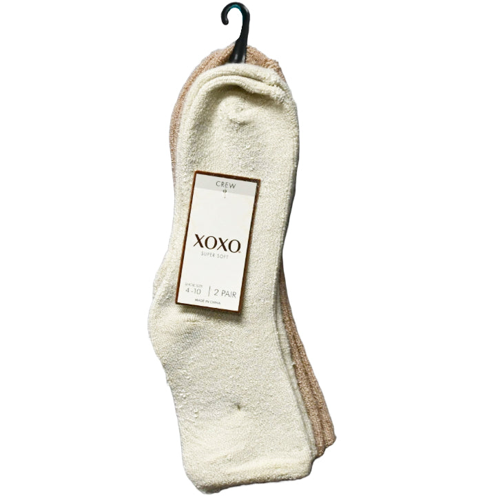 2pk LADIES XOXO CUSHION QTR SUPER SOFT SOCKS SIZE 4-10 C/P 48