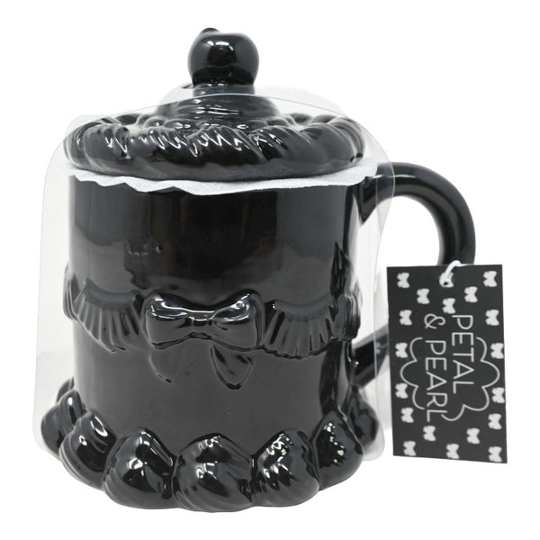 CERAMIC BLACK CHERRY ON TOP MUG PETAL & PEARL C/P 18