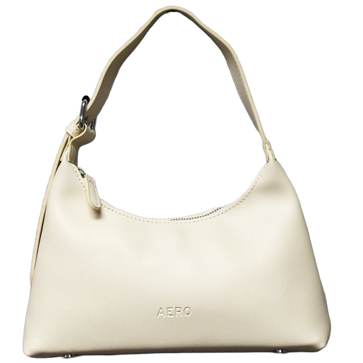 BONE COLOR SHORT SHOULDER BAG W/ELONGATED STRAP AEROPOSTALE C/P 24