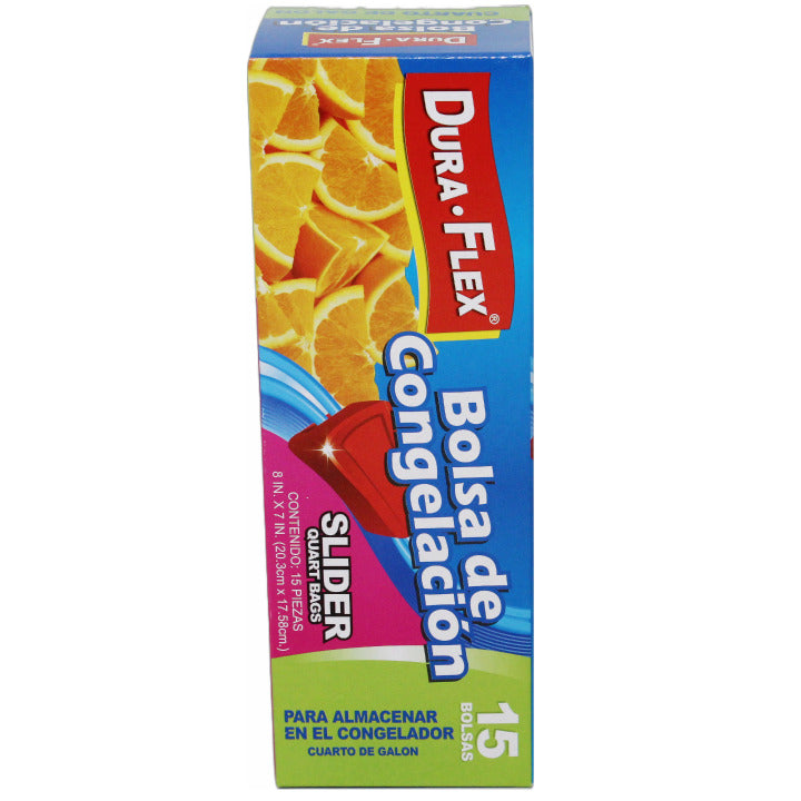 15ct DURAFLEX ZIPPER QUART BAGS C/P 24