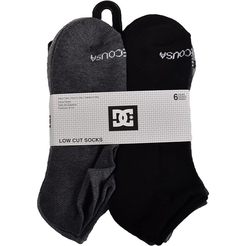 6pk DC MENS OVERSIZED LOGO HC LOW CUT SOCKS SIZE 10-13 C/P 60