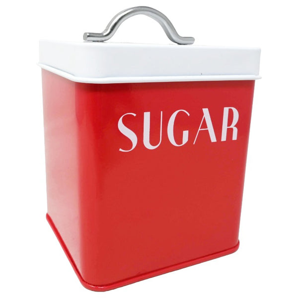 Rd Wht Sugar Canister C/P 12