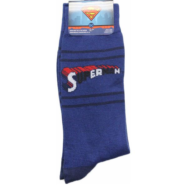 1pk SUPERMAN CLASSIC NAVY SOCKS SIZE 10-13 C/P 60