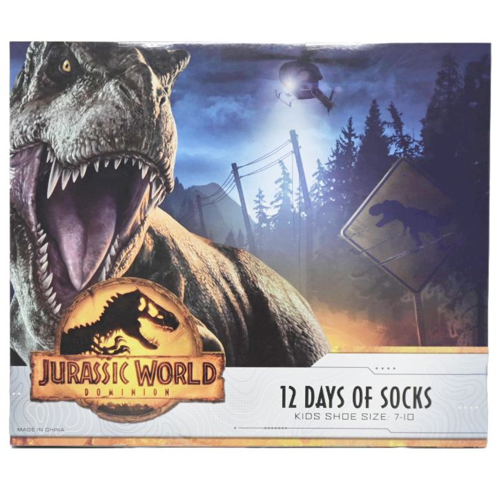 JURASSIC WORLD 12-DAYS OF SOCKS BOX SET C/P 12