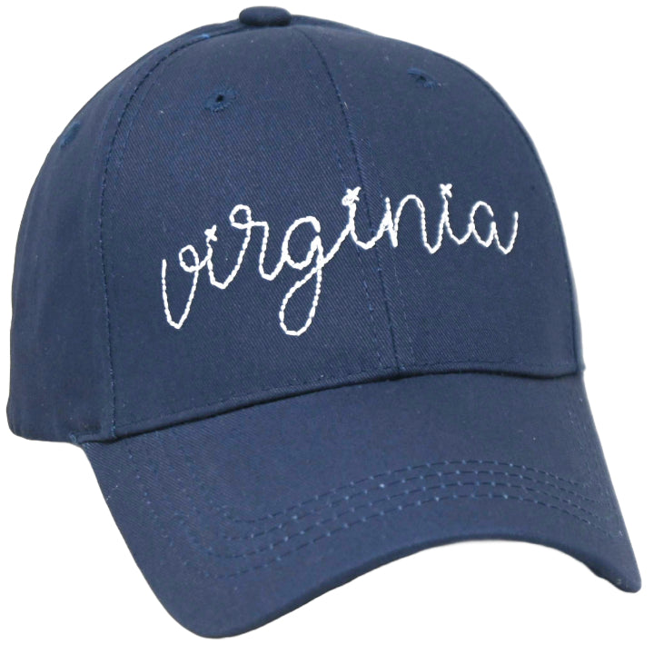 Navy Embroidery State Hat- Virginia C/P 24