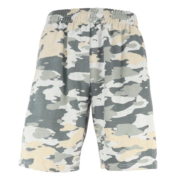 10" MEN GREY CAMO PRINTED INSEAM CVC SHORT C/P 60