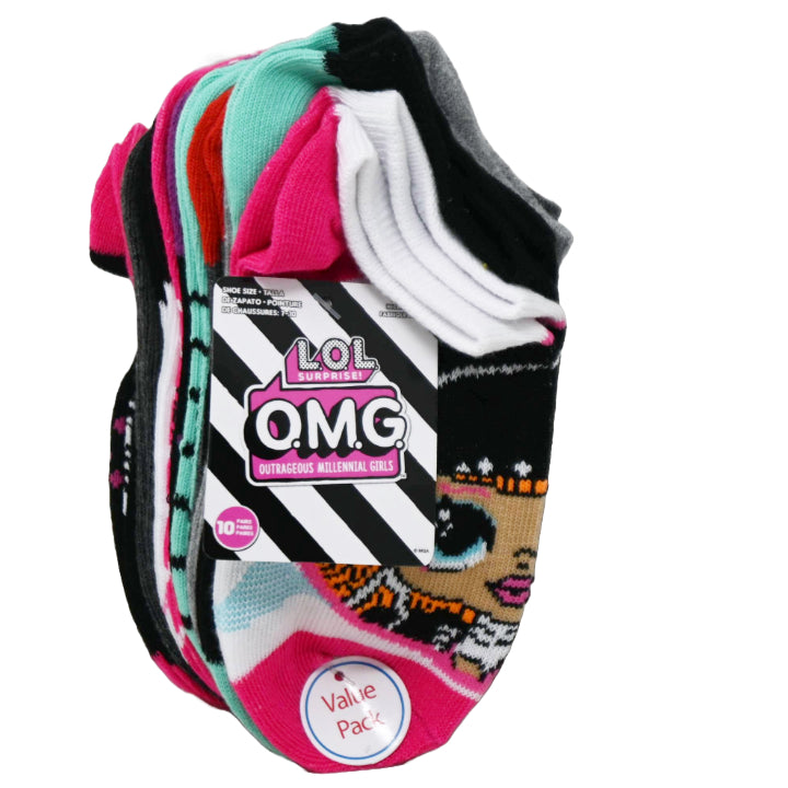 10pk LOL OMG THROW BACK NS SOCKS SIZE 4-6 C/P 60