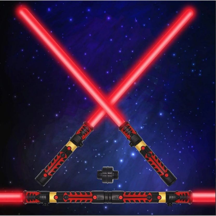 2pc Light Sabers Silver and Red Toy Set C/P 28
