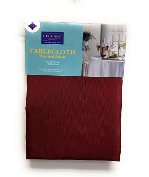 70" ROUND BURGUNDY POLYESTER WATERPROOF TABLE CLOTH C/P 12