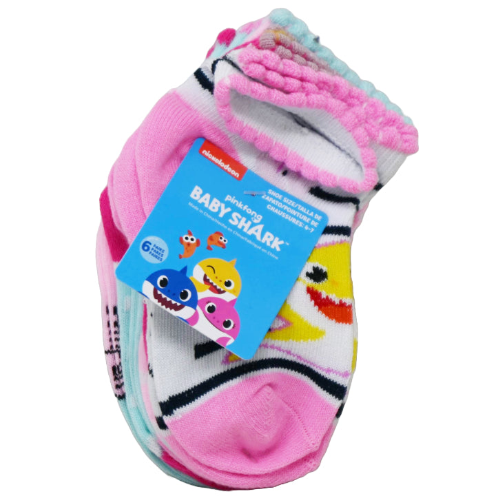 6pk 2T-4T BABY SHARK SUNS OUT QRT SOCKS C/P 24