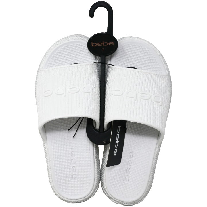 Womens White Eva Slides C/P 12 BEBE