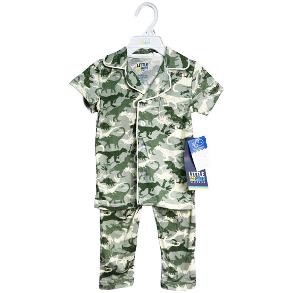 Grn Dino Toddler 2pc Pajama Set C/P 48 Little Dreamer