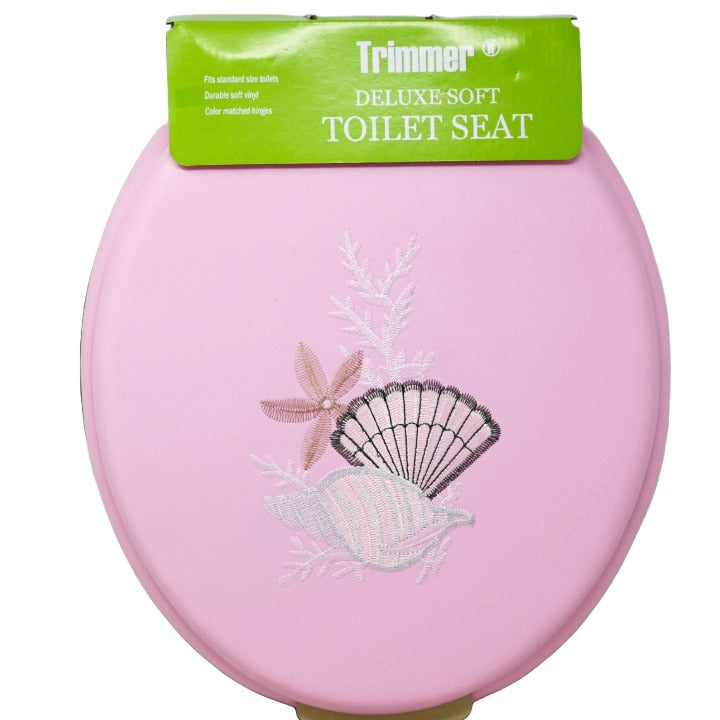 *OUTSIDE OF CA*Toilet Seat Soft Embroidered Pink C/P 6