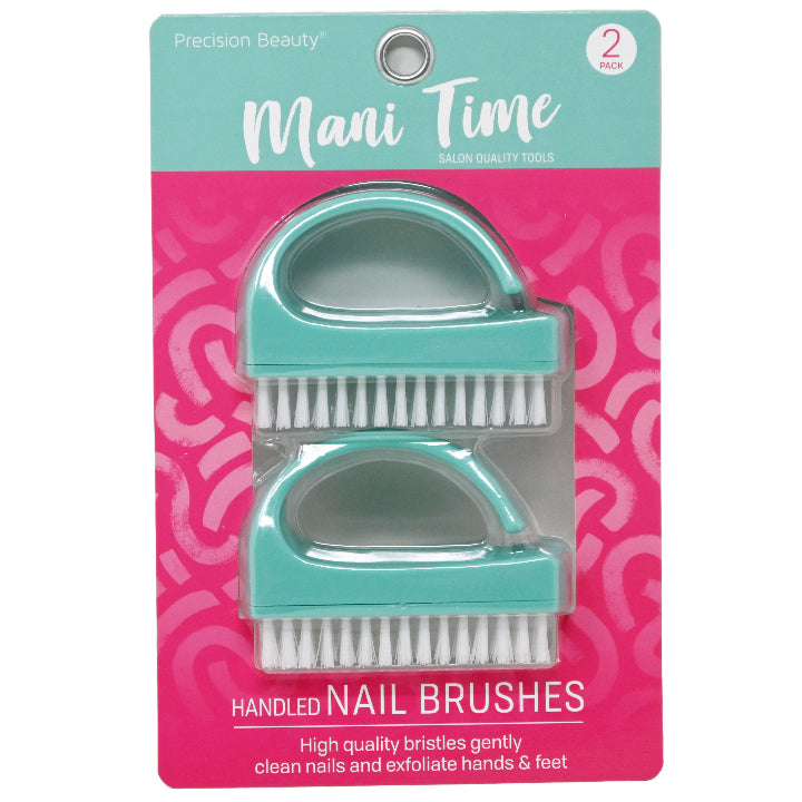 2pk GREEN HANDLE NAIL BRUSH C/P 72