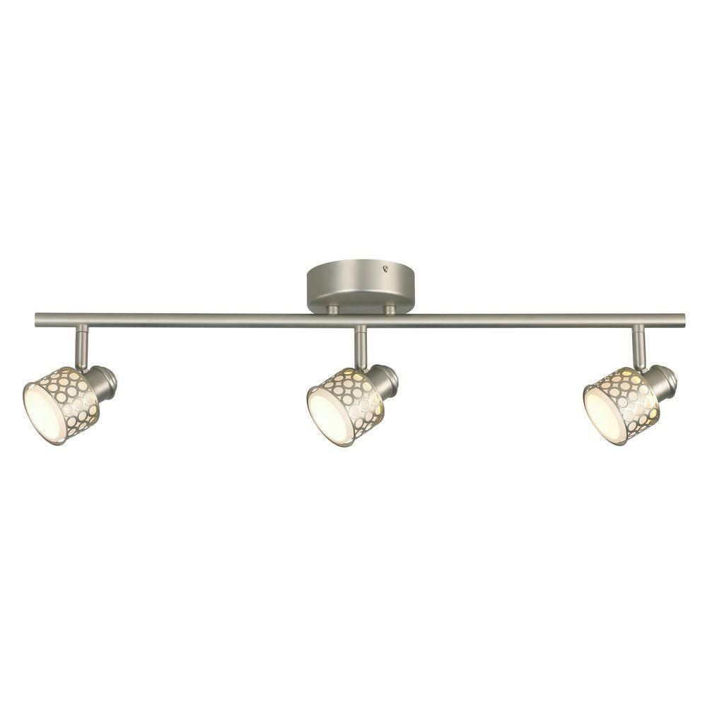 27.5" 3-HEAD BRUSHED NICKEL LED DIRECTION RAIL TRACK LIGHT C/P 1,COLOR BOX