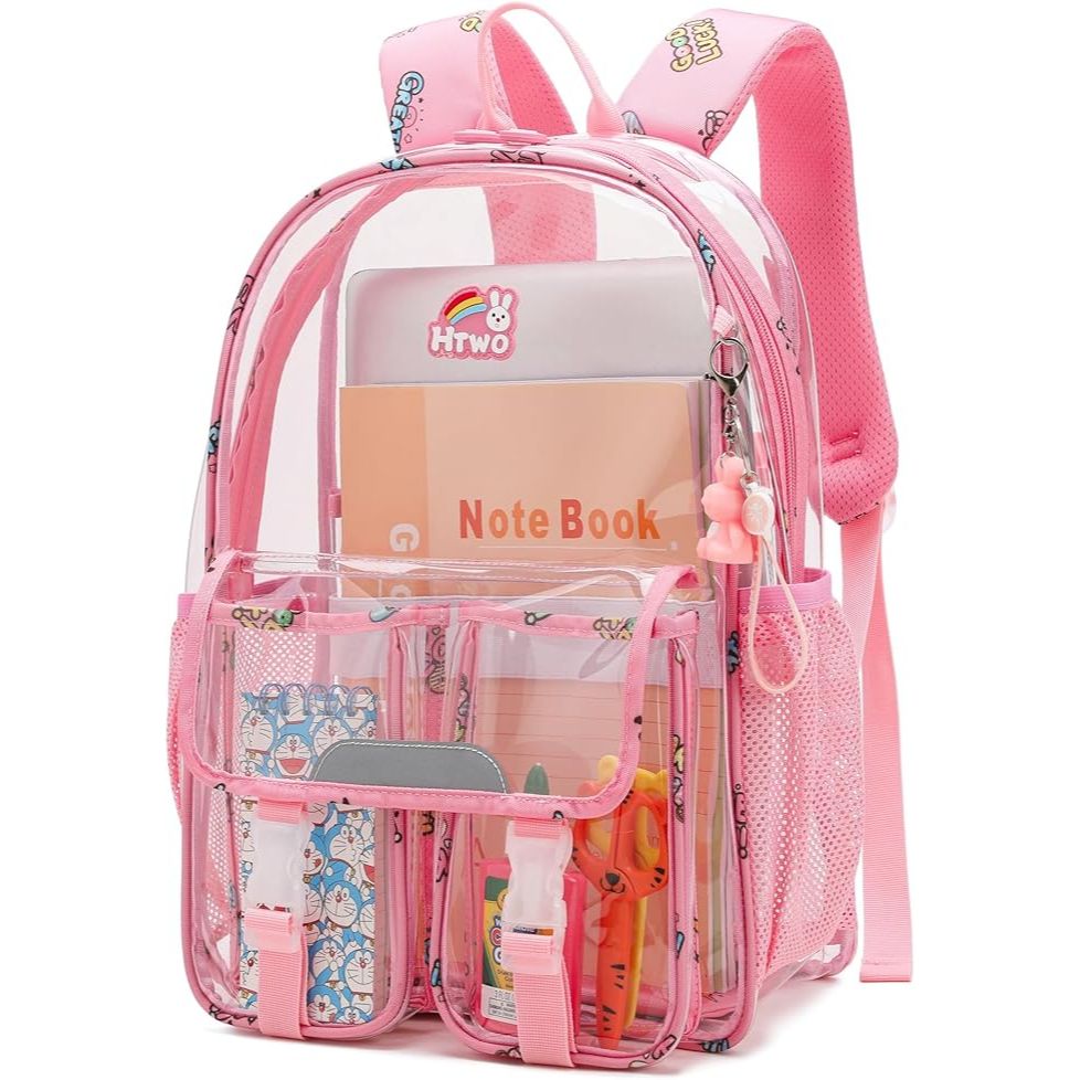 *OUTSIDE USA* CLEAR/PINK BACKPACK C/P 18