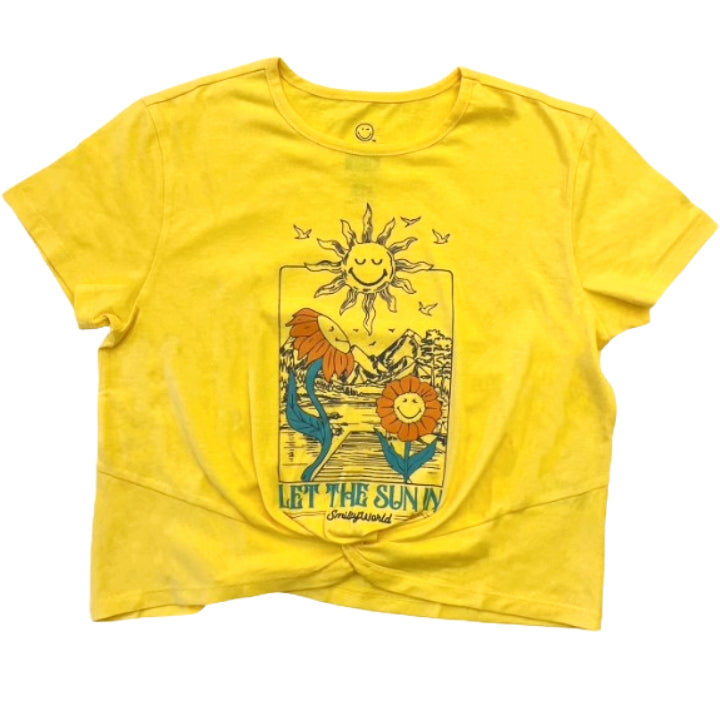 S-XL GIRL LET THE SUN IN TWIST FRONT T-SHIRT C/P 24