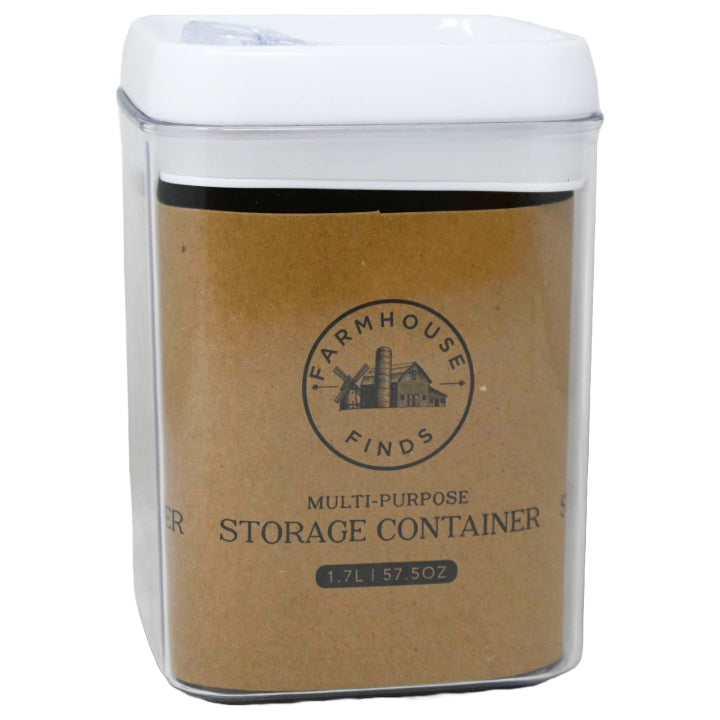 *OUTSIDE OF US* 1.7L White Square Plastic Container C/P 40