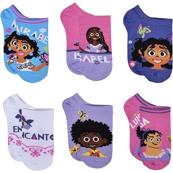 6pk ENCANTO MAGIC AWAITS NS SOCKS SIZE 4-6 C/P 24
