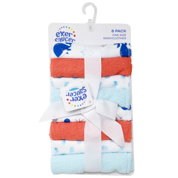 6pk Ivo Red Blu Washcloths Set C/P 36 Exersaucer