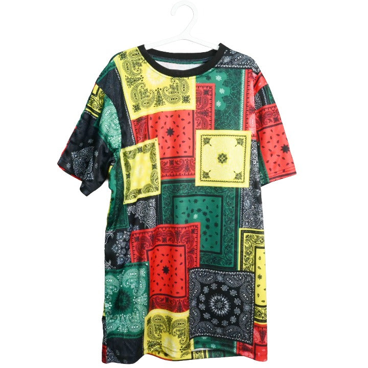 Blk Red Grn SS Bandana Tee C/P 60 Drill Clothing Co.
