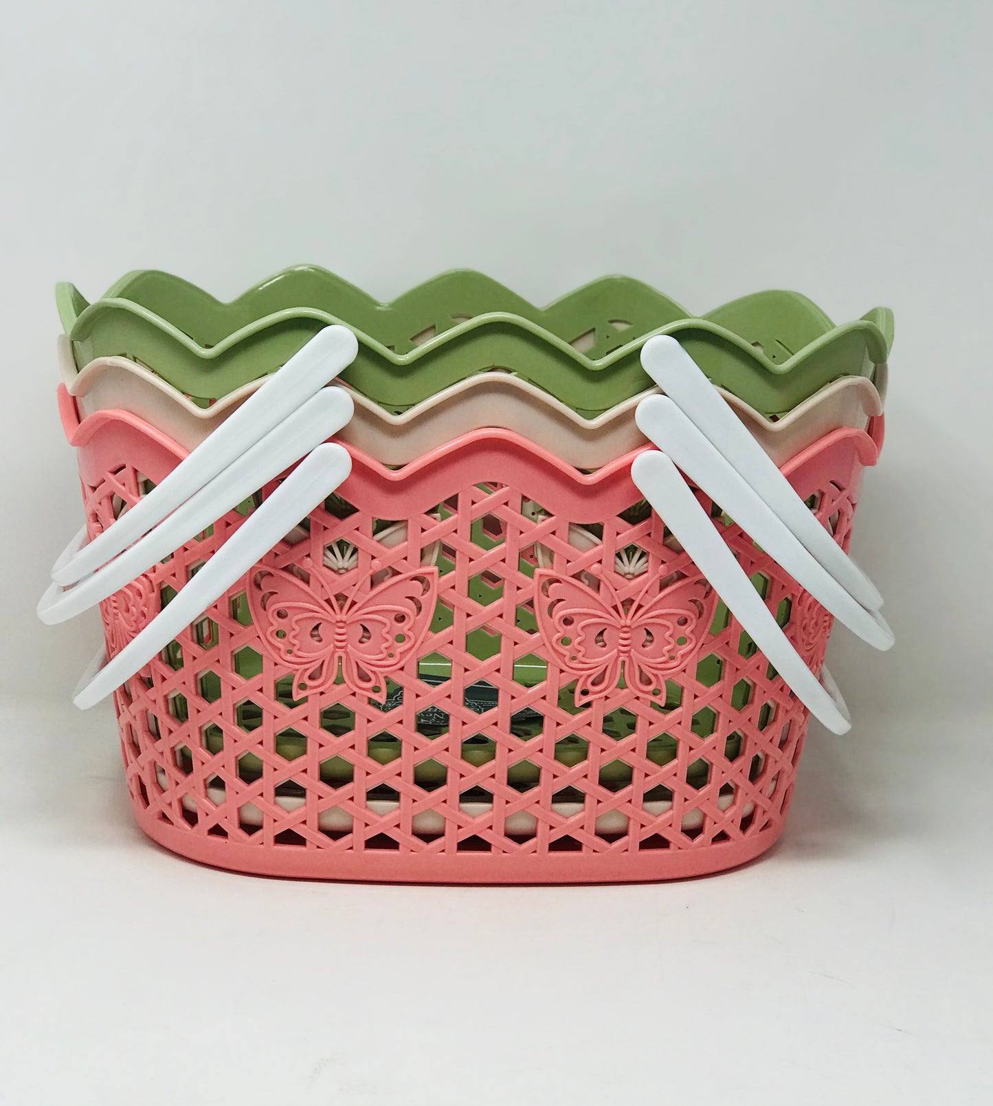 BASKET, WITE HANDLES C/P 36