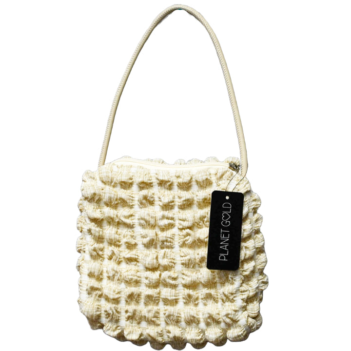 BROWN QUILTED UNDERARM HANDBAG W/TOP ZIPPER C/P 12