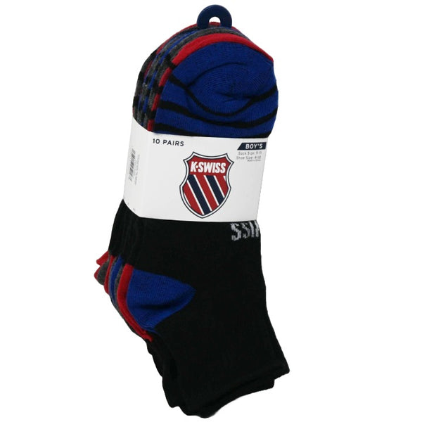 K-SWISS 10PK 9-11 BOYS QT STRIPE SOCKS C/P 36