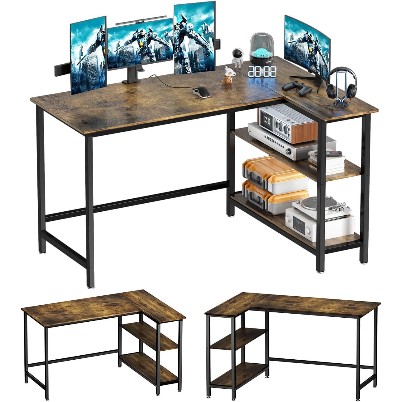 Walnut Wd Desk MDF Mtl Legs 43.5"x30"x29" (No UPC, FNSKU Only) C/P 1