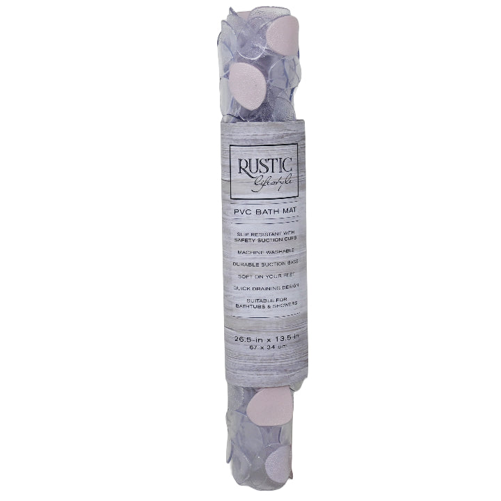 PINK 2-TONE PVC BATH MAT C/P 12