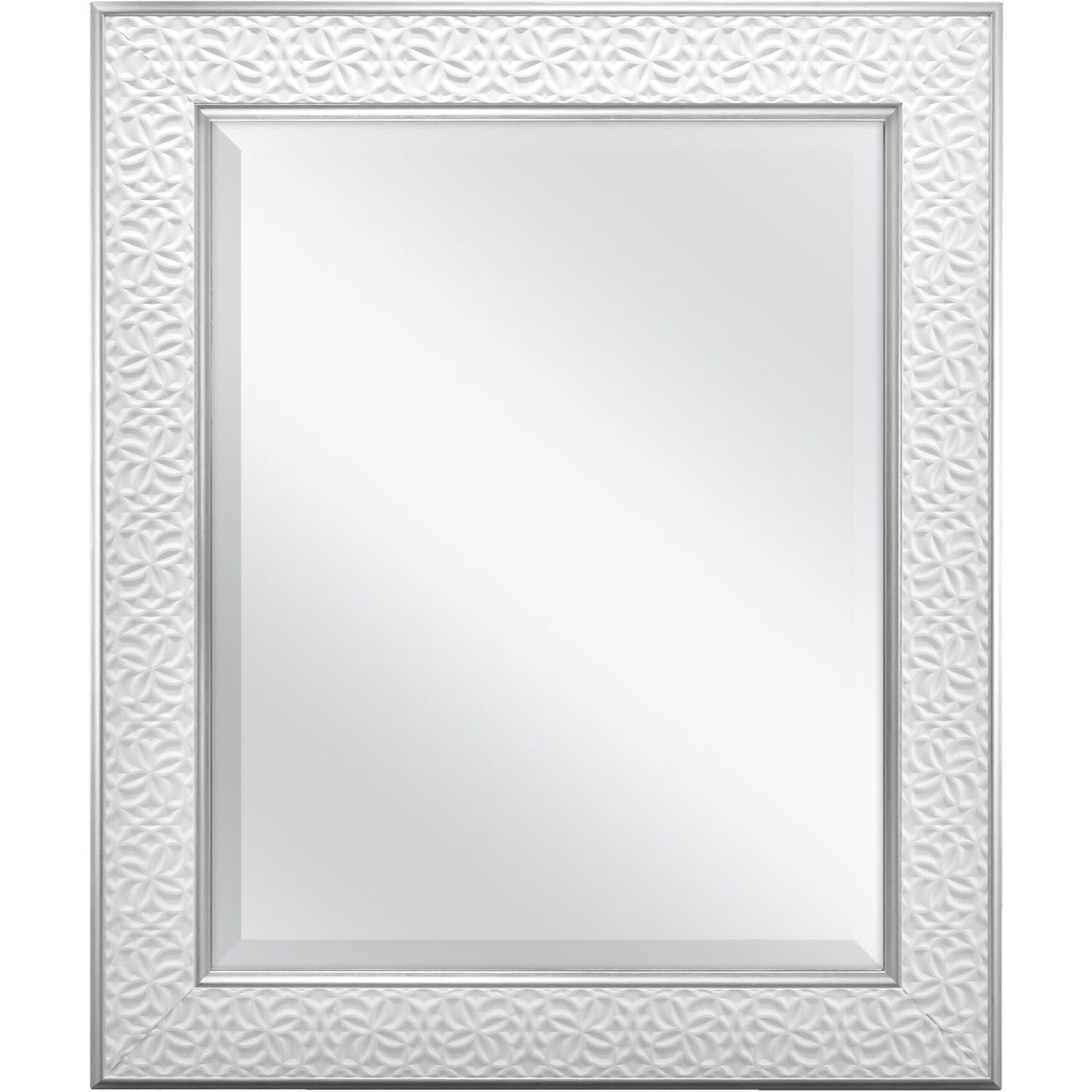 27"x33" WHITE TEXTURED WALL MIRROR C/P 1