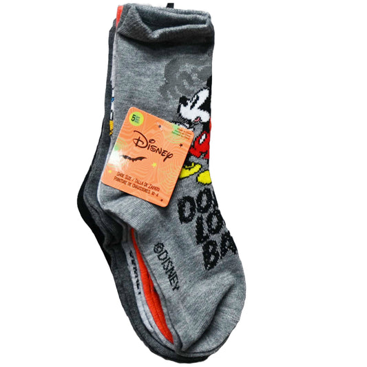 5pk MICKEY MOUSE DON’T LOOK CREW SOCKS SIZE 6-8 C/P 60