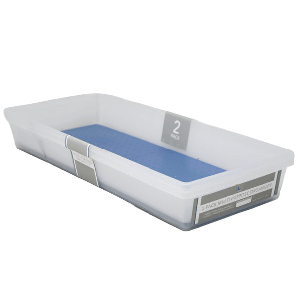 2pk Blue Drawer Organizer with Grey TPR 16x6.7x1.97" C/P 12