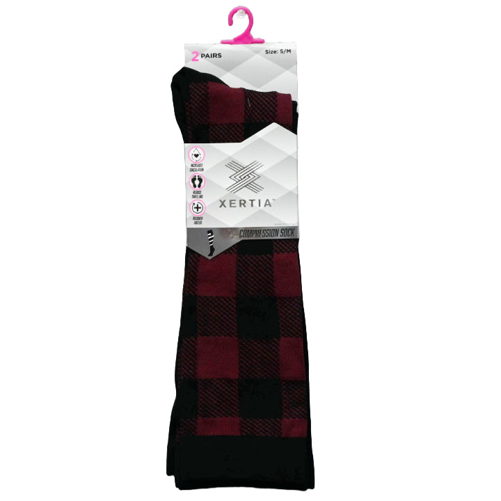 2pk S/M LADIES FASHION BLACK PATTERN COMPRESSION SOCKS C/P 60
