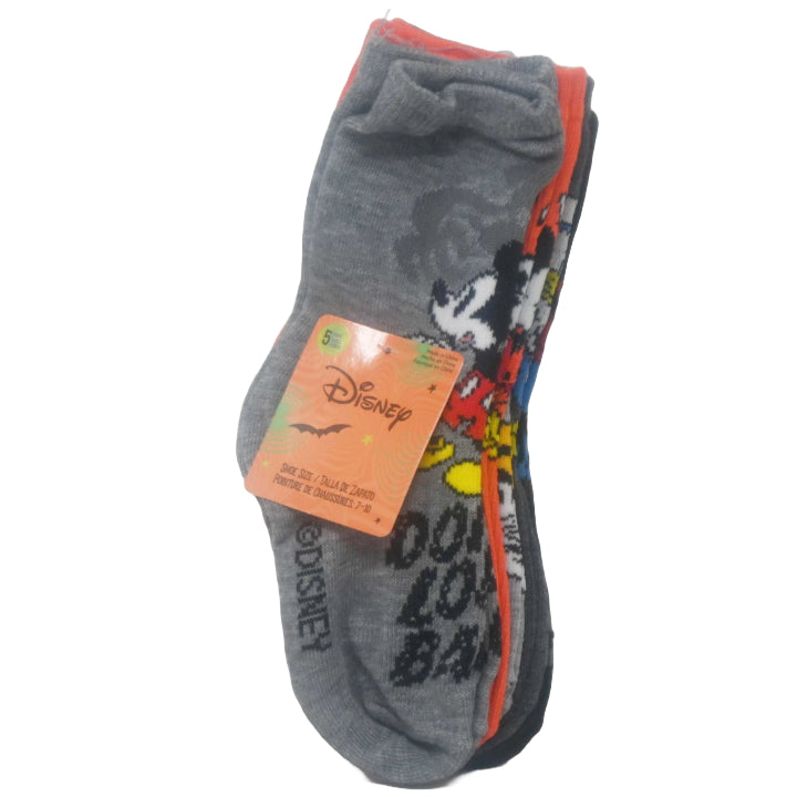 5pk MICKEY MOUSE LOOK CREW SOCKS SIZE 4-6 C/P 60