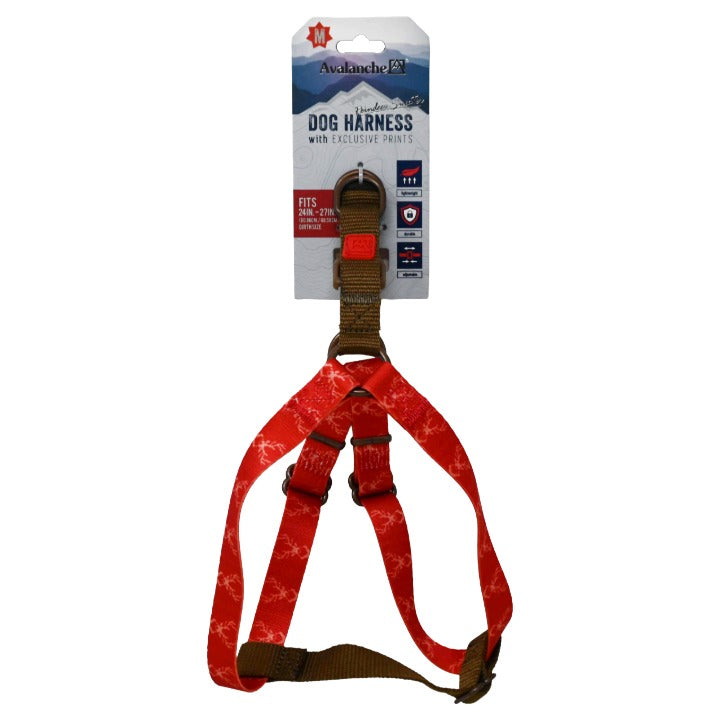 AVALANCHE RED DUAL PRINT DOG HARNESS C/P 48