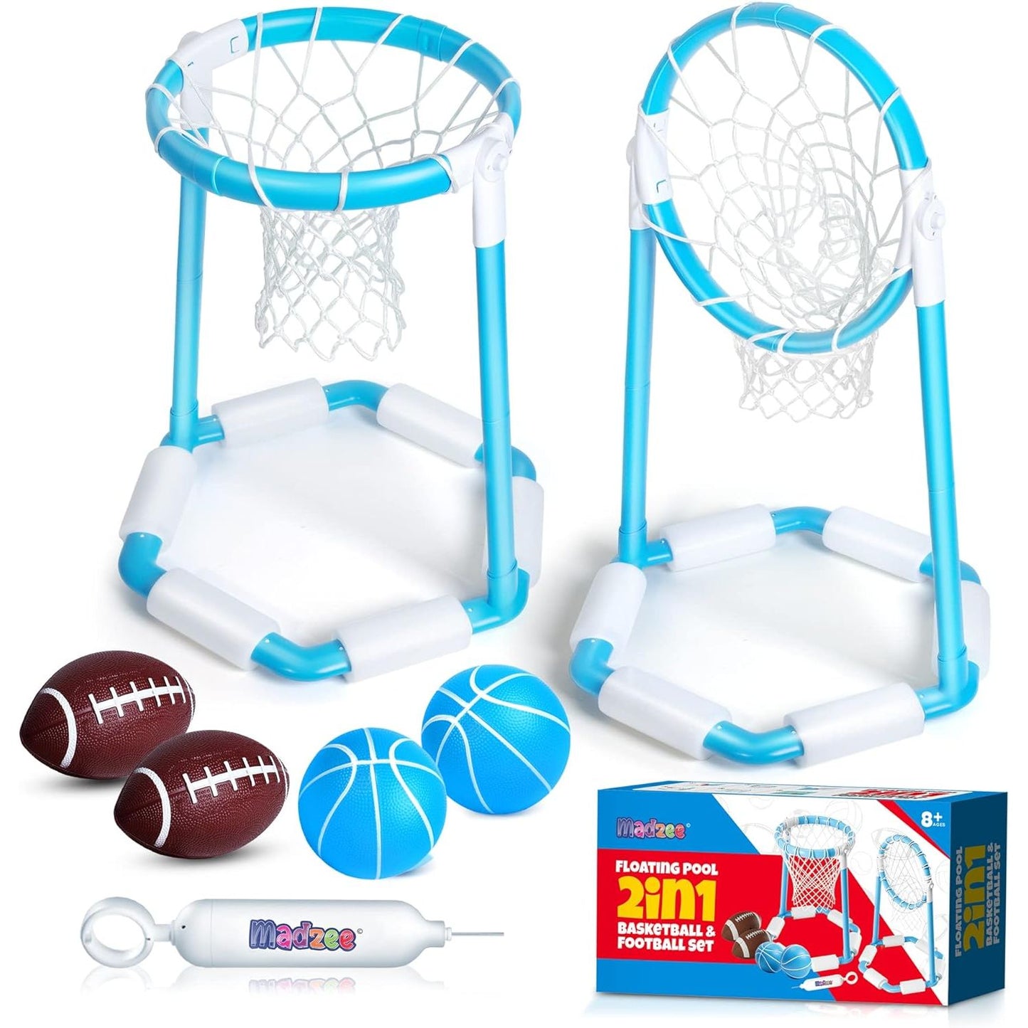 2in1 SWIMMING POOL FLOATING BASKETBALL HOOP PLAYSET C/P 6