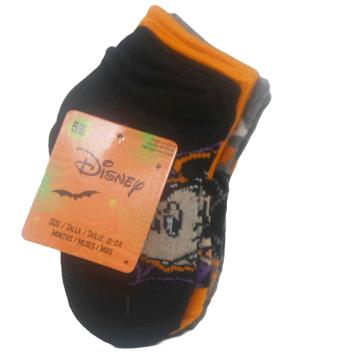 5pk 12-24m MICKEY MOUSE TRICK OR TREAT QTR SOCKS C/P 60