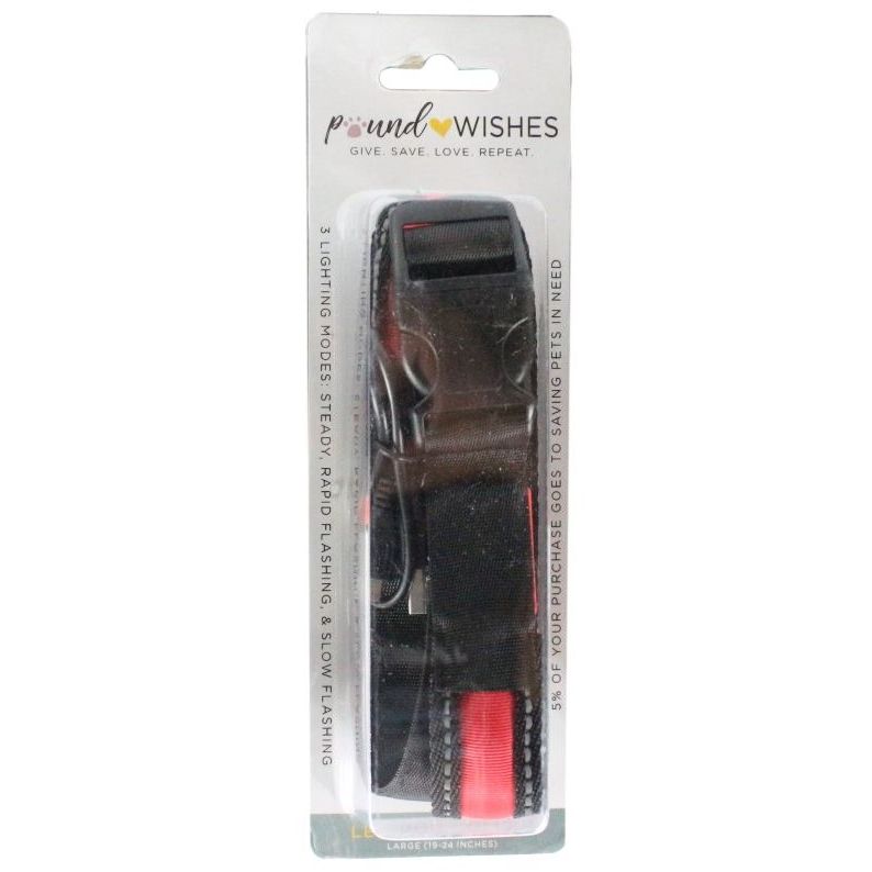 BLACK/RED LARGE LED DOG COLLAR C/P 48