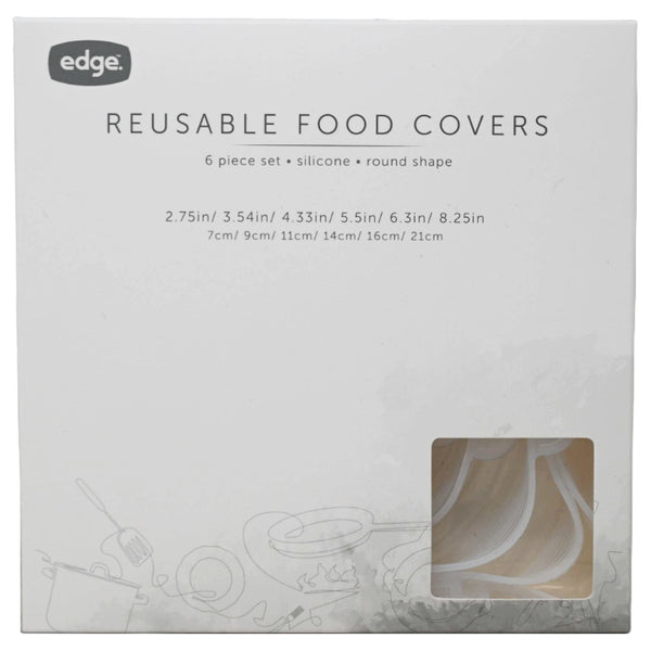 Edge 6 Piece Round Silicone Food Covers Set Clear C/P 36