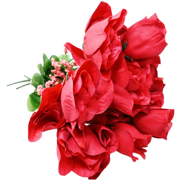 Red Rose Bud Bush 6 Flowers C/P 240