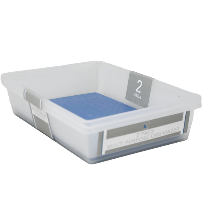 2pk Blue Drawer Organizer with Grey TPR 9.76x6.77x2.36" C/P 12