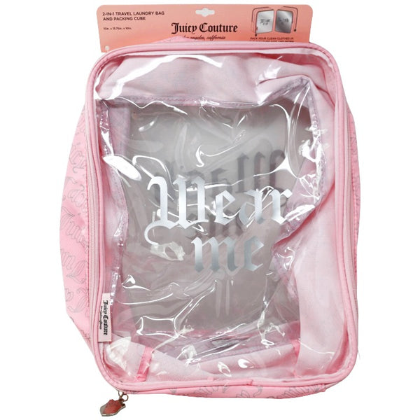 PINK NYLON & CLEAR PVC LAUNDRY BAG JUICY COUTURE C/P 18